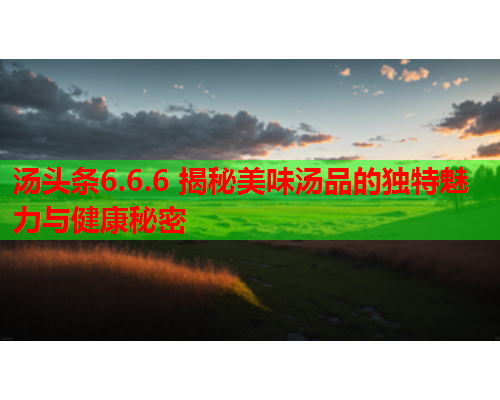 汤头条6.6.6 揭秘美味汤品的独特魅力与健康秘密