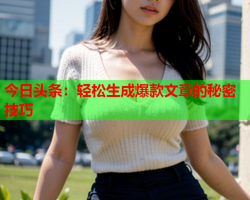 今日头条：轻松生成爆款文章的秘密技巧