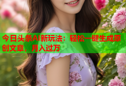 今日头条AI新玩法：轻松一键生成原创文章，月入过万