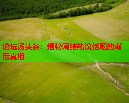 论坛汤头条：揭秘网络热议话题的背后真相