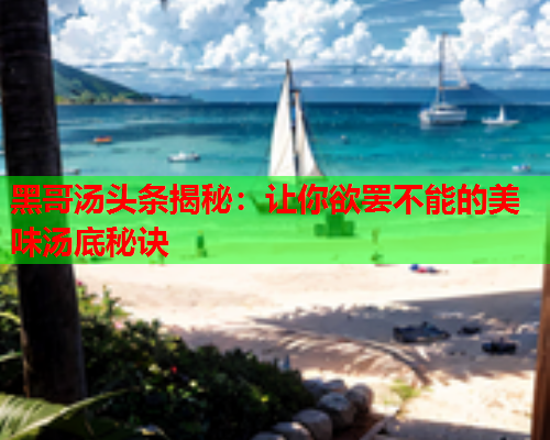 黑哥汤头条揭秘：让你欲罢不能的美味汤底秘诀