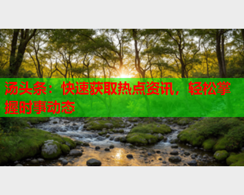 汤头条：快速获取热点资讯，轻松掌握时事动态